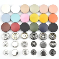 10set 121517mm metal button colorful round flat snap button press studs fasteners for sewings clothes diy handmade supplies