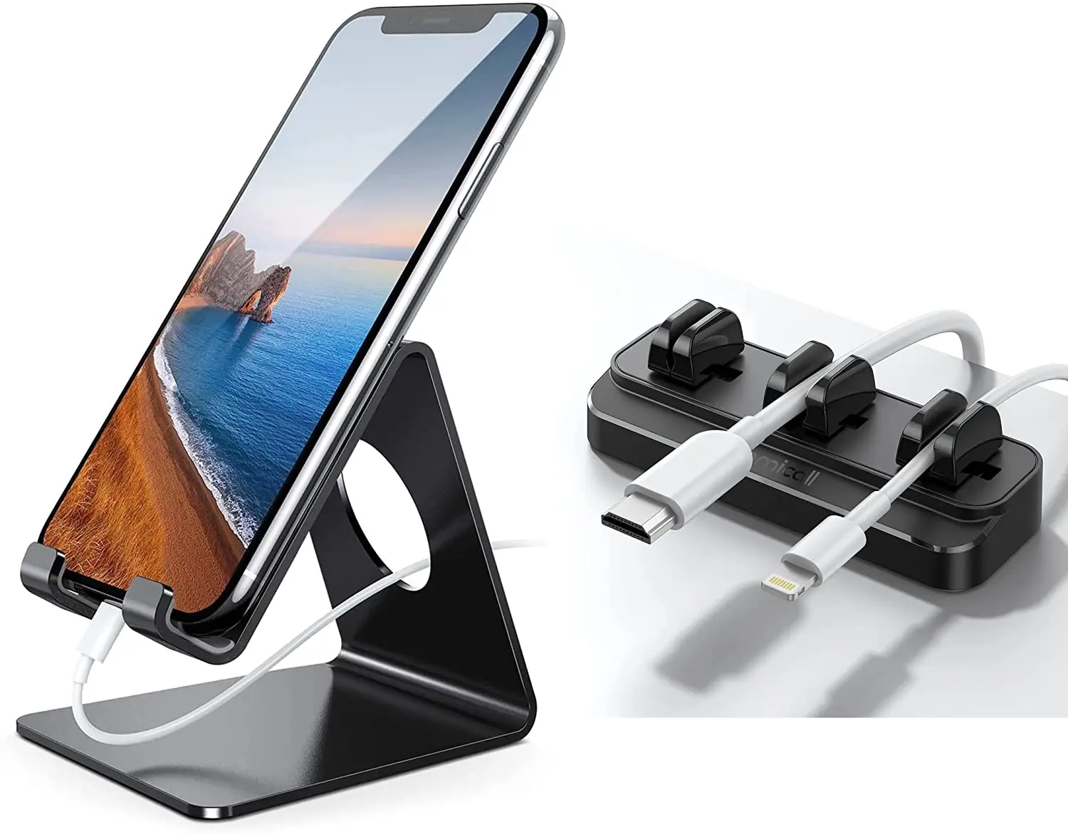 

Lamicall Cable Clips with Cell Phone Stand, Phone Dock - S&CM01