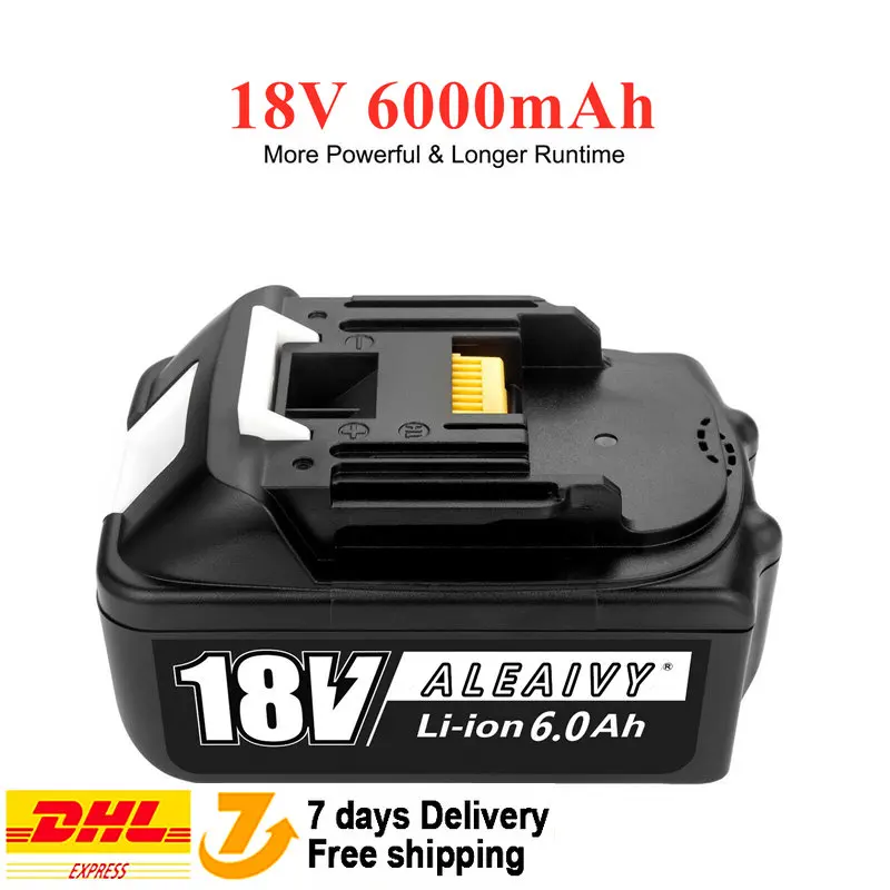 

Rechargeable Battery BL1860B 18V 6000mAh Backup Battery For Makita 18VBL1860 BL1840 BL1850 Cordless Drill With DC18RF 3A Charger