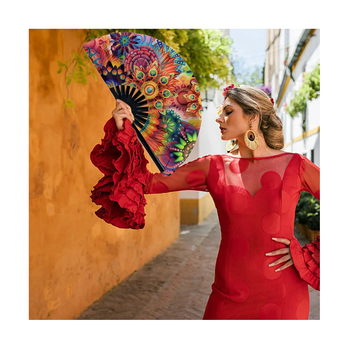 Складной ручной веер из нейлоновой ткани складной китайский праздничное