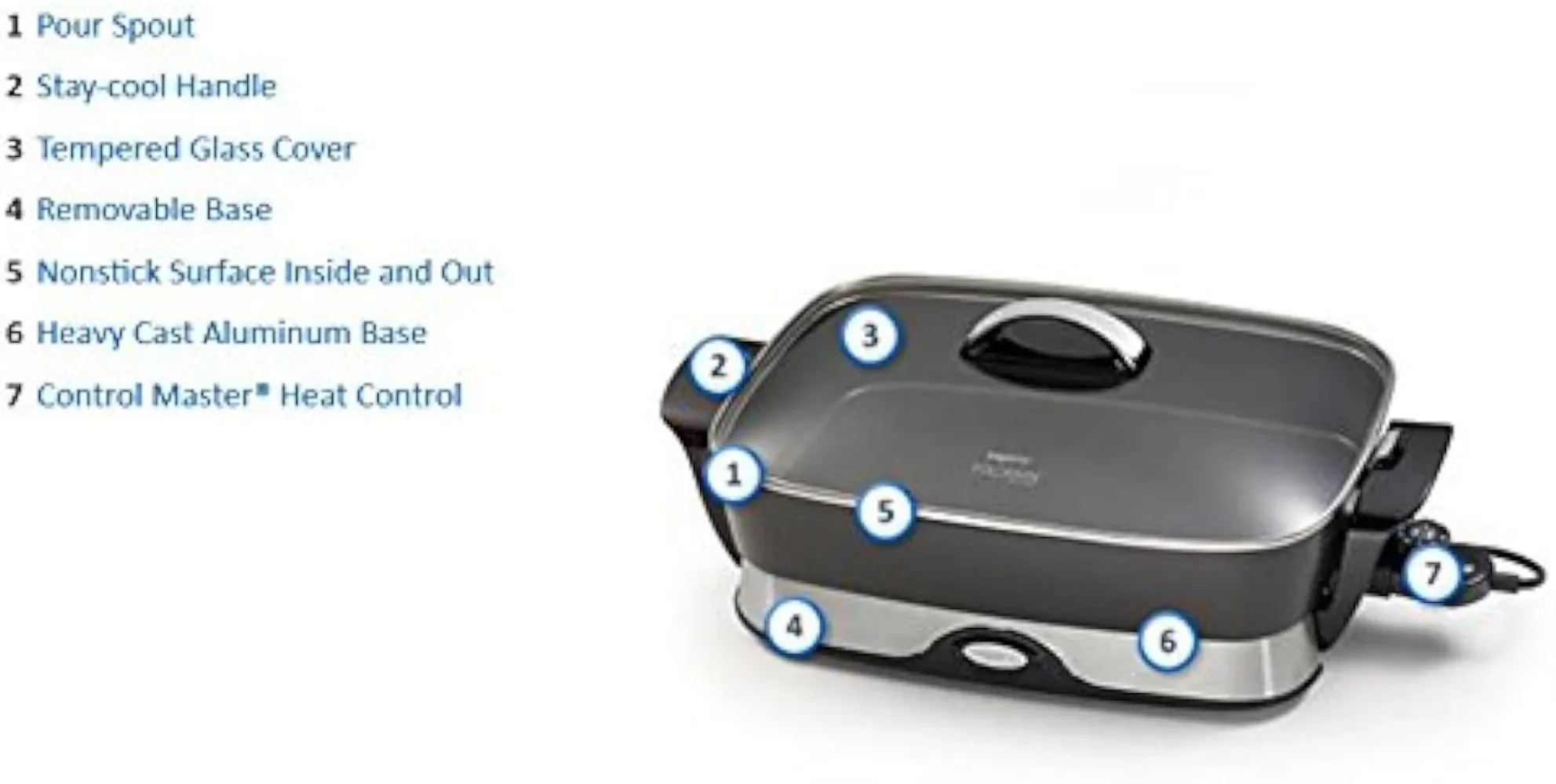 Presto 06857 16-дюймовая электрическая сковорода для складок черная