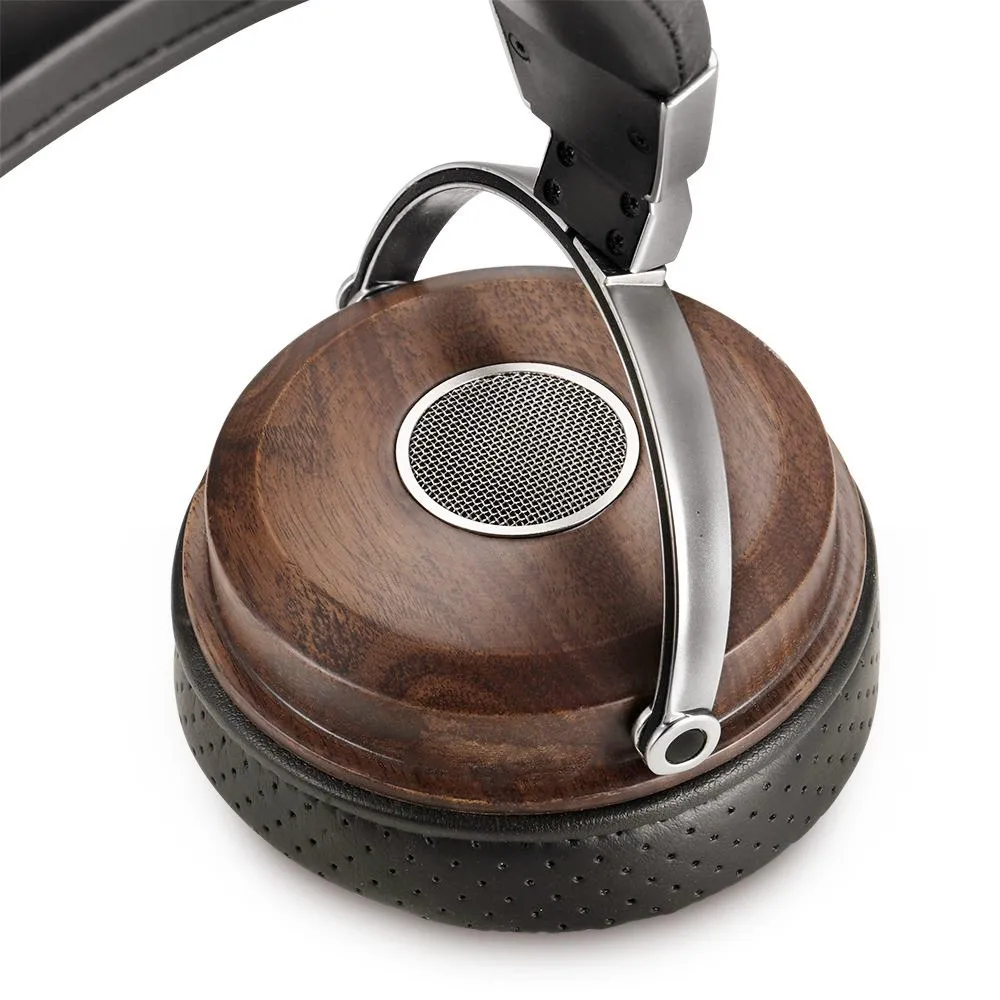 Наушники HIFI в стиле ретро под дерево черные