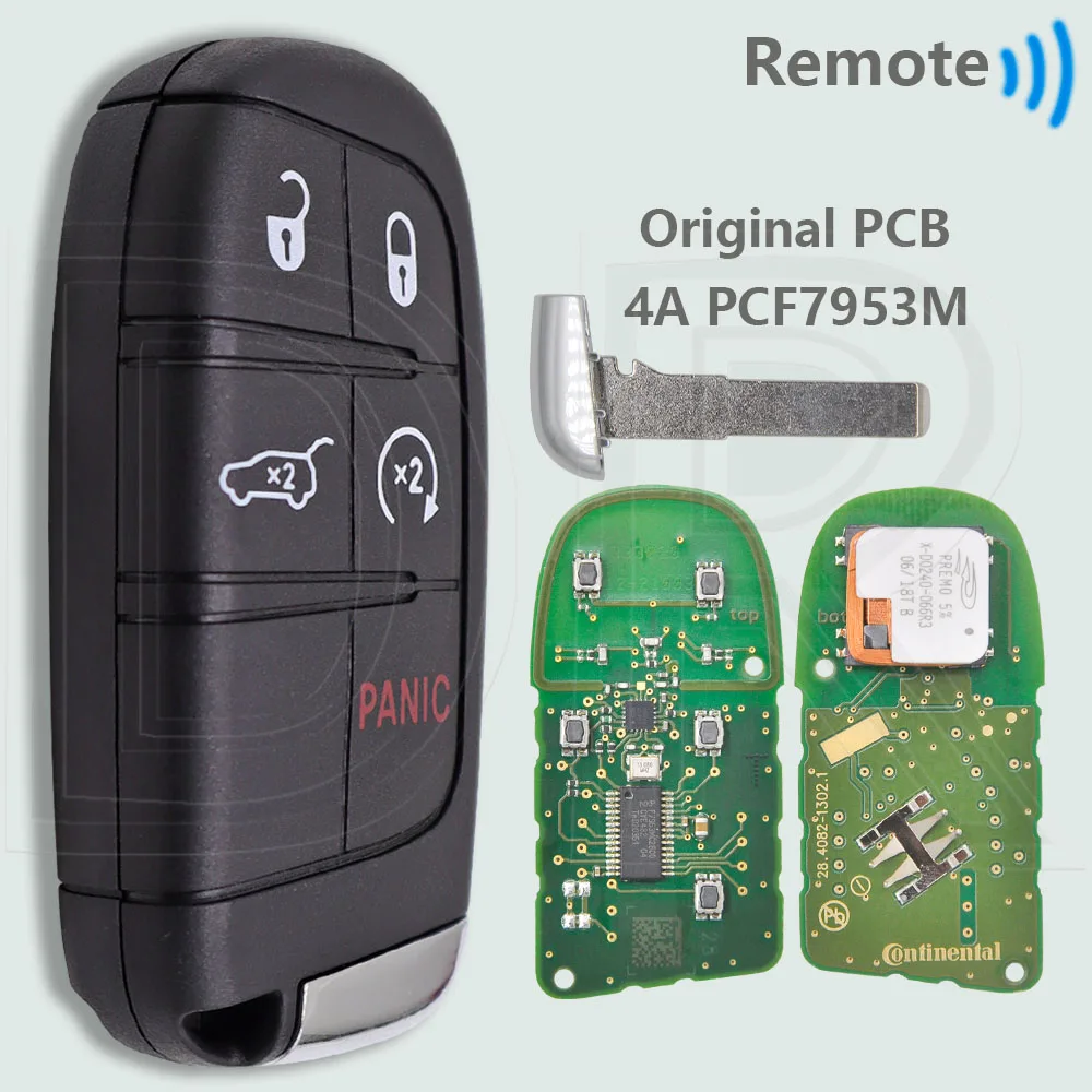 

DR M3N- 40821302 4A PCF7953M оригинальная печатная плата 433 МГц бесконтактный автомобильный дистанционный ключ для Jeep Compass Renegade Dodge Fiat 500 500X 500L