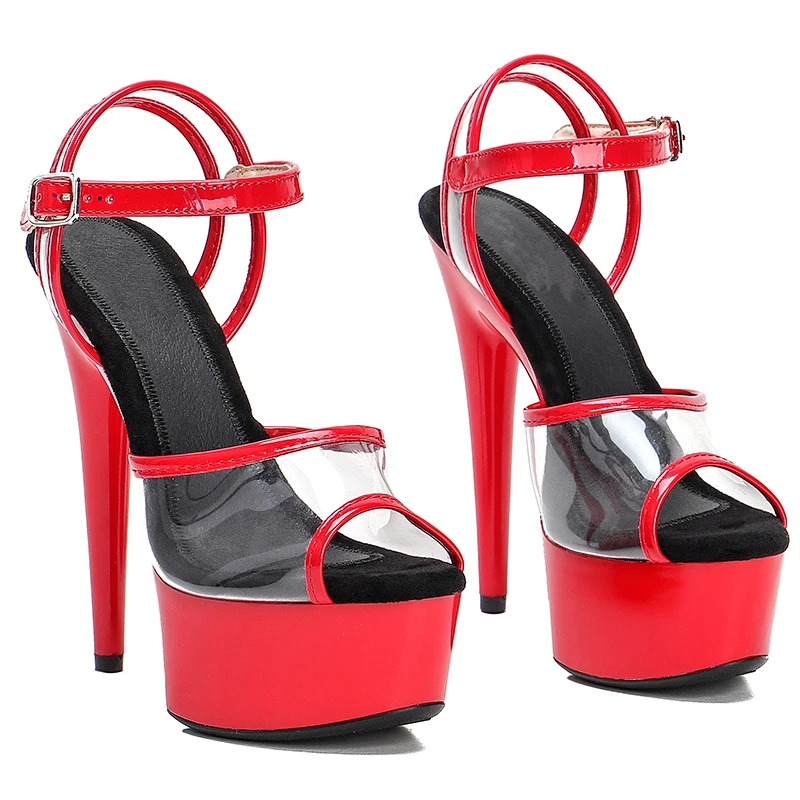 Leecabe 15CM/6Inch Women's Platform Sandals  party High Heels Shoes Pole Dancing Shoes