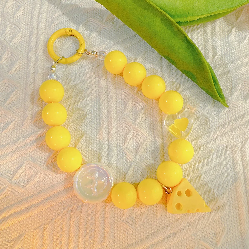 Желтый ремешок с сыром для IPhone браслет защитой от потери Samsung на запястье брелок