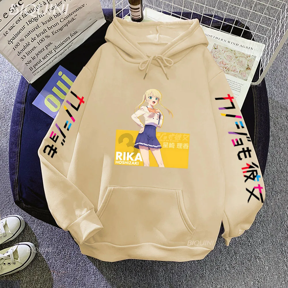 

Kanojo Mo Kanojo Cute Clothing Women Vintage Hoodies 2023 Casual Japanese Anime Tops Manga Female Sweatshirts Graphic Outfits