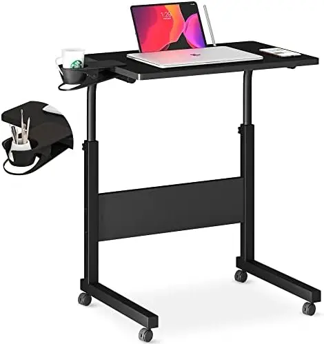 

Стол регулируемый по высоте, настольный с подставкой для чашек, портативный стол для ноутбука, передвижной стол, маленький компьютерный стол, прикроватный