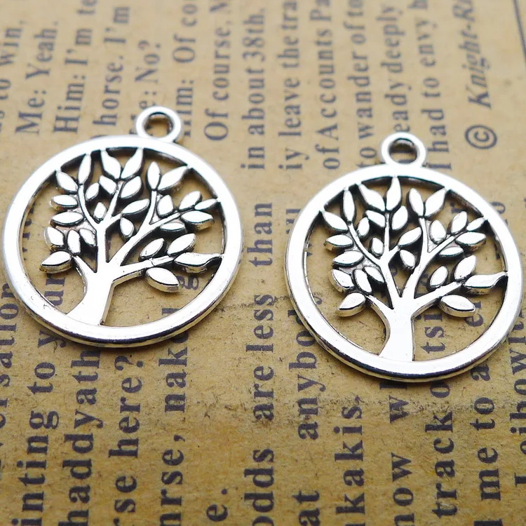 Подвеска «Древо жизни» из античного серебра, амулет «сделай сам» для изготовления браслетов, ожерелий, ювелирных изделий, 20 шт./лот, 20*17 мм
