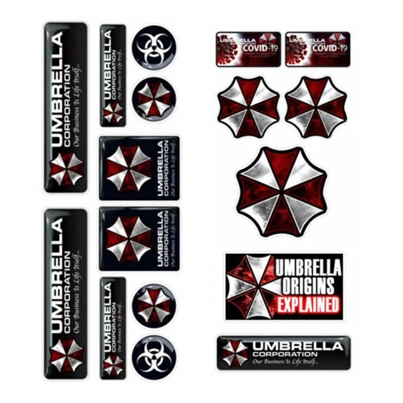 

2 Set Car styling Umbrella corporation car stickers decals emblem decorations auto accessories for Motocross Motorcycle Bike JDM