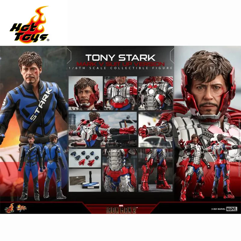 

In Stock Hottoys 1/6TH MMS599 Iron Man 2 Tony Stark MK5 HT Original Marvel Anime Action Figures Collectible Model Toys