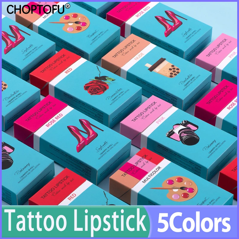 

5 Colors 20Pc/Box Tattoo Lipstick Long Lasting And Waterproof Lip Gloss
