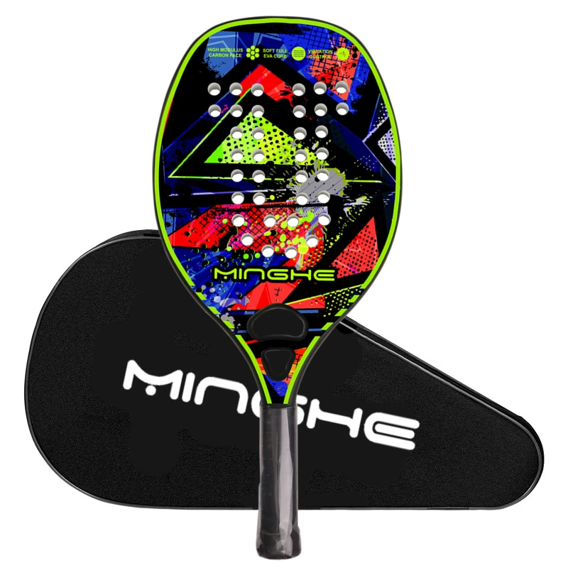 MINGHE Carbon Fiber Beach Racket Model H-009 - 12 colors Graffiti Series Racket with Backpack for Athletes