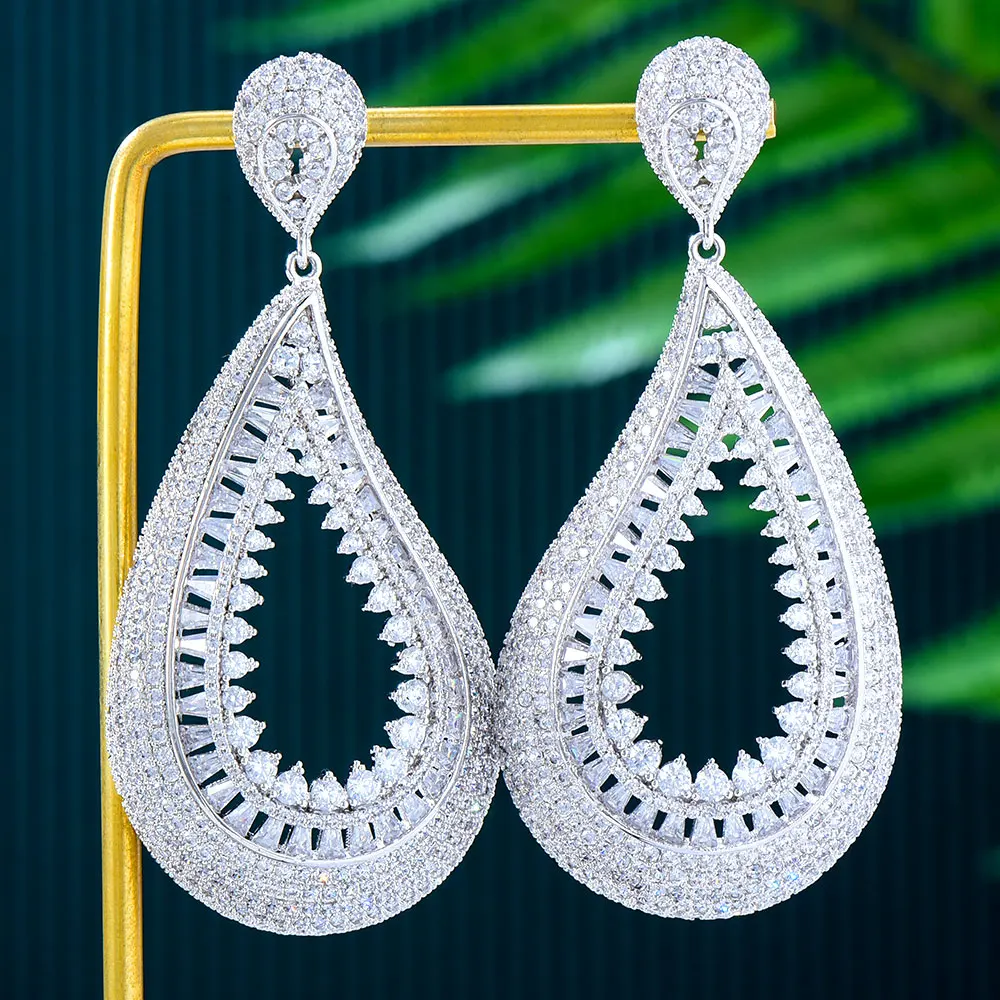 GODKI новые роскошные остроносые серьги в виде зуба для женщин свадебные с фианитом