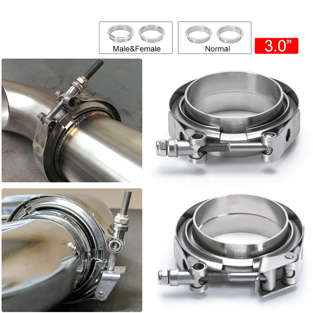 

3" SUS 304 Steel Stainless Exhaust V Band Clamp Flange Kit QUICK RELEASE CLAMP Male Female FLANGE OR NORMAL TYPE