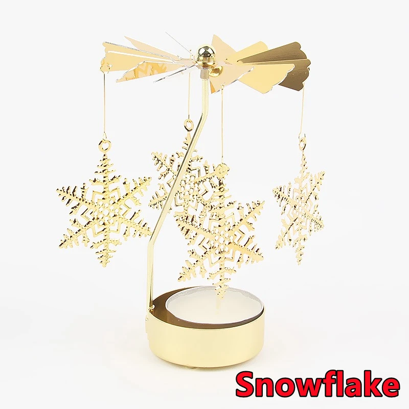 

Золотой металлический вращающийся подсвечник