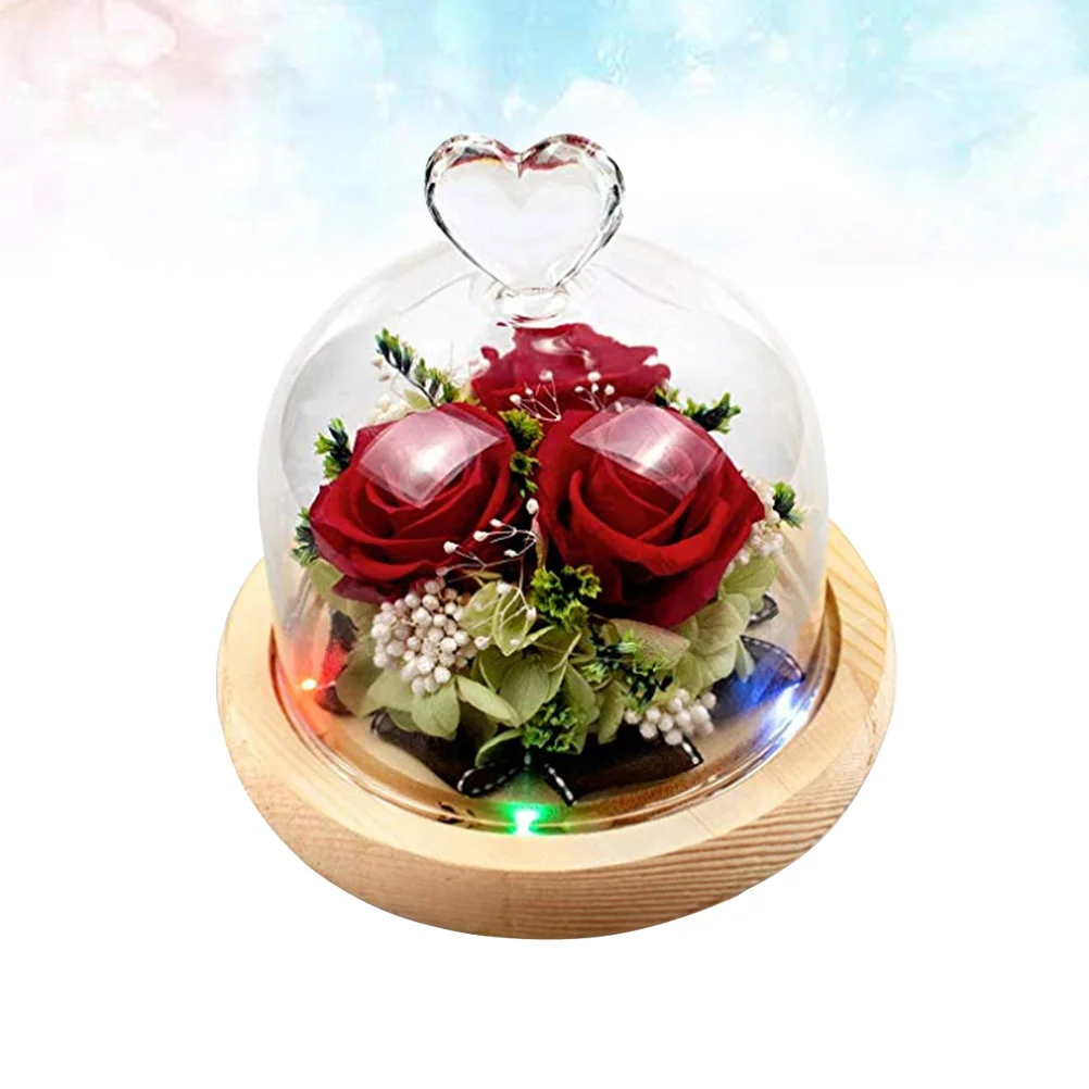 

Rose Preserved Flower Romantic Gifts Dome Roses Gift Girlfriend Decorations Lamp Her Red Lights Anniversary Wife Special Forever