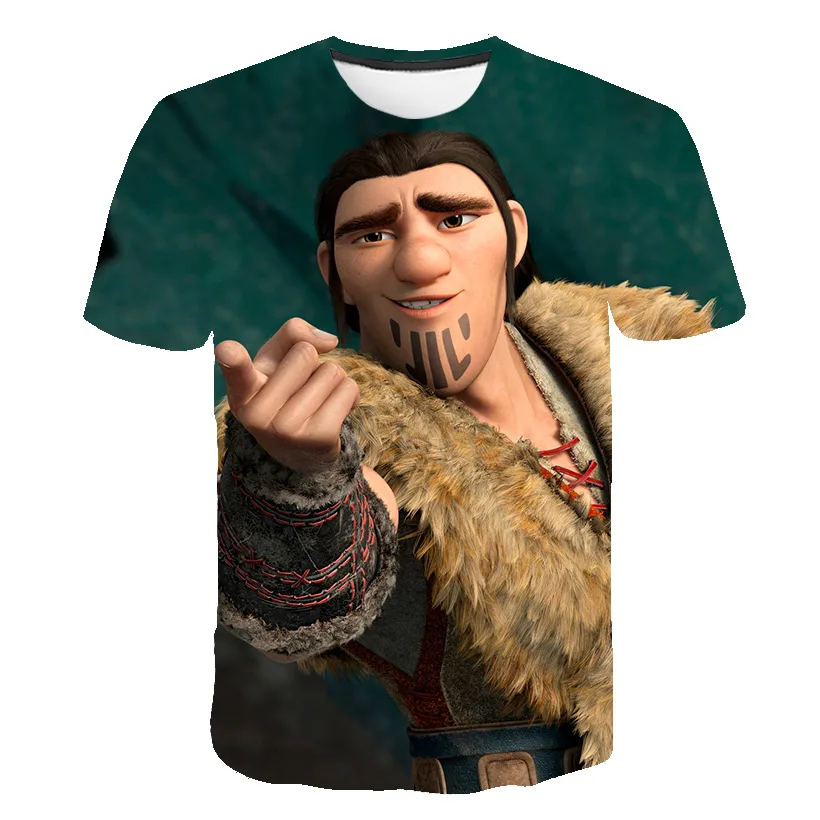 

2022 Movie How to Train Your Dragon Series T-Shirts Boy Girl Clothes Short Sleeve Streetwear Children Fit Size 3-14T Tops Tee