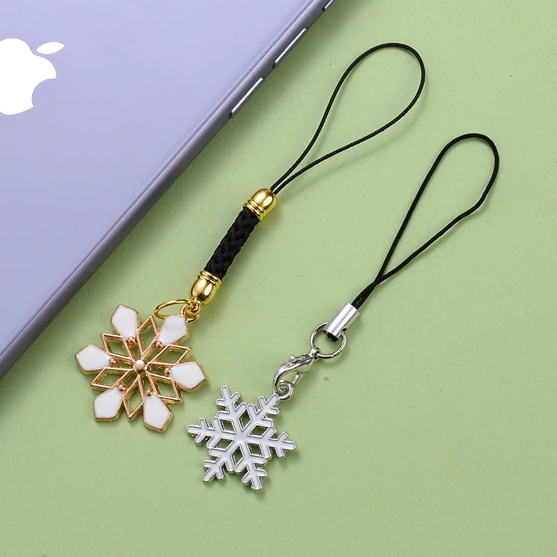 Metal Mobile Phone Pendant 1Pcs Christmas Elder Elk Snowman Wait Diagonal Lanyard Key Chain Accessories Decoration Ladies Gifts