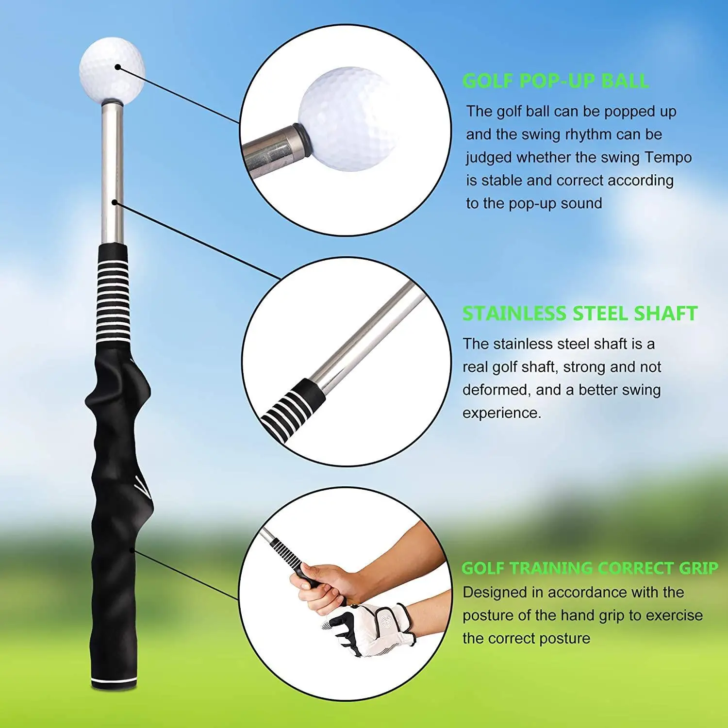 

Golf Swing Trainer Exerciser Aid Adjustable Portable Golf Training Aid to Improve Hinge Forearm Rotation Shoulder Turn