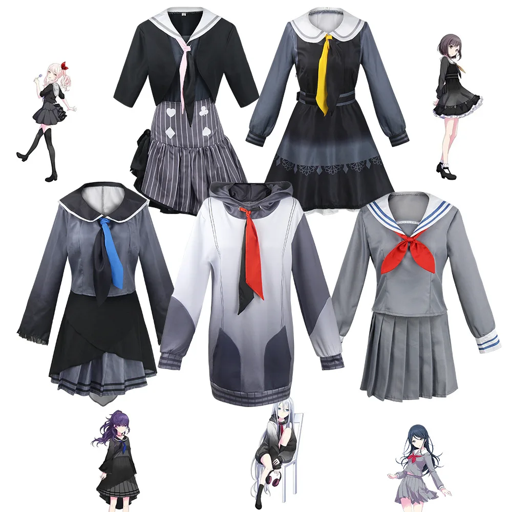 

Colorful Stage Project Sekai Cosplay Mizuki Mafuyu Kanade Ena Hoshino Ichika JK Uniform Cosplay Costume Wig Halloween Outfit