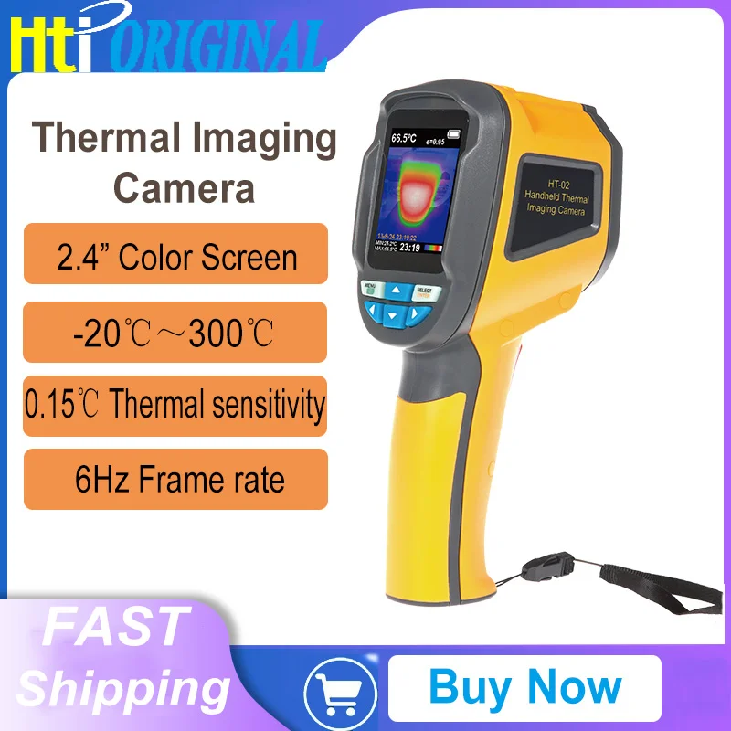 

HTI Handheld IR Thermal Imaging Camera HT02 2.4" Color Screen Portable Tools Infrared Imager Device Instruments HT-02D