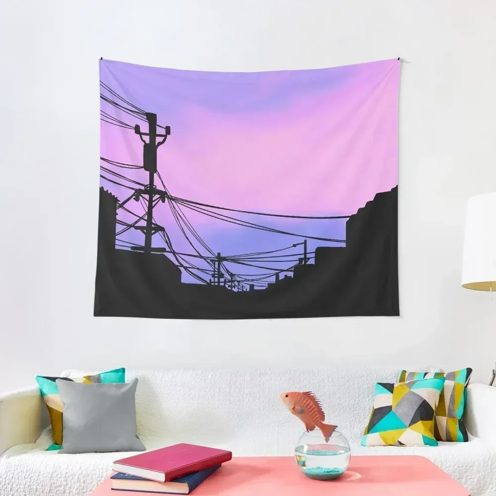 Эстетический закат японский гобелен Lo Fi настенные гобелены эстетический декор