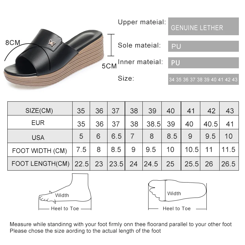 AIYUQI Women Slippers Platform Large Size 41 42 43 New 2023 Summer Outerwear Slippers Women Wedge Genuine Leather Slippers Women