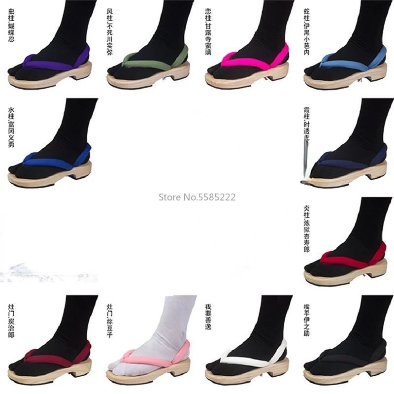 

Anime Demon Slayer Cosplay Shoes Kimetsu No Yaiba Kamado Tanjirou Clogs Sandals Kamado Nezuko Geta Agatsuma Zenitsu Flip Flops