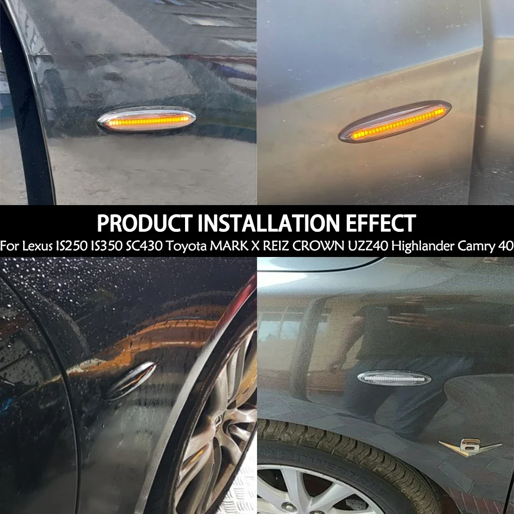 1 пара светодиодных динамических боковых указателей поворота для Lexus IS250 IS350 SC430