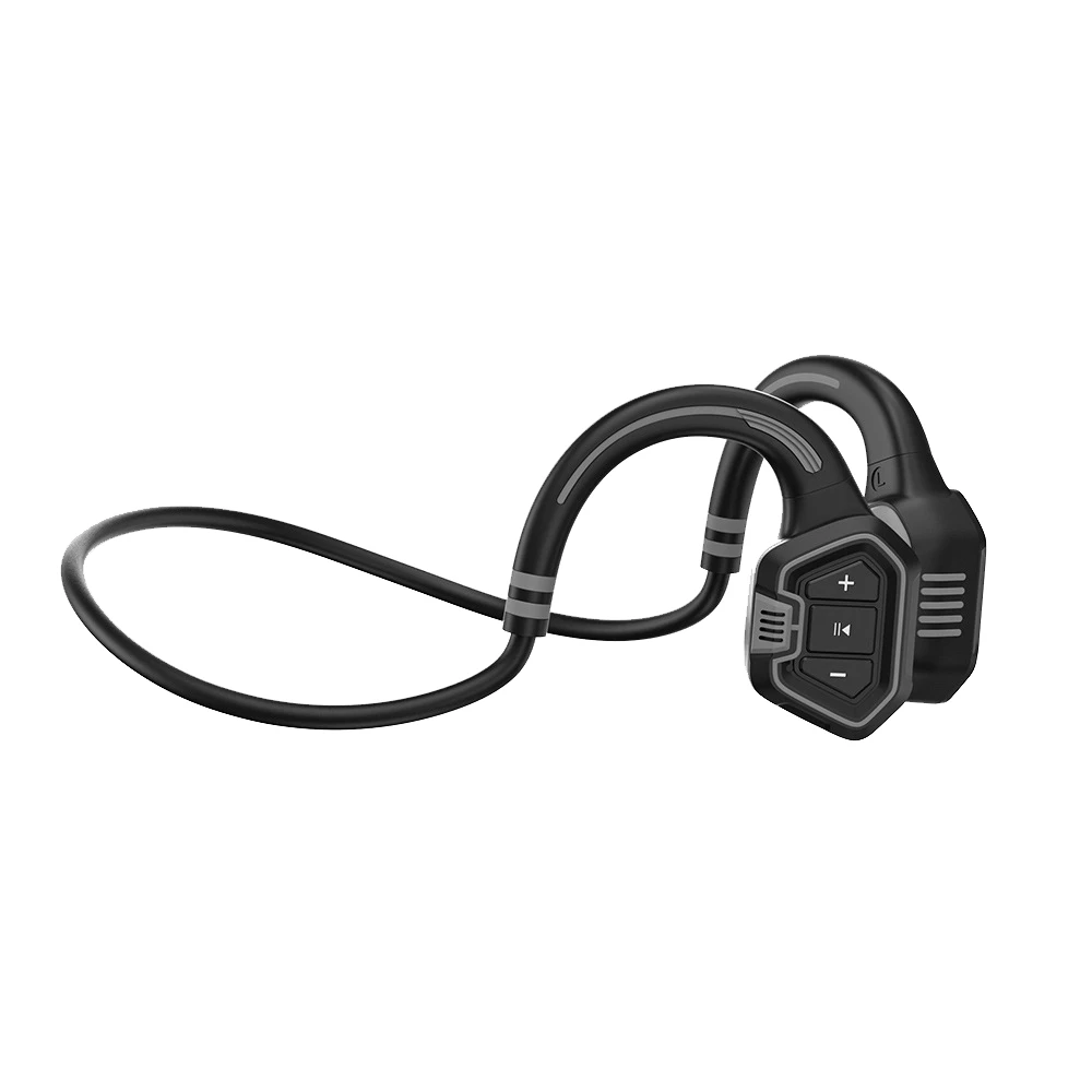 

Наушники с костной проводимостью IP68 Водонепроницаемые Bluetooth 5,1 Беспроводные спортивные наушники с открытым ухом для бега плавания серый