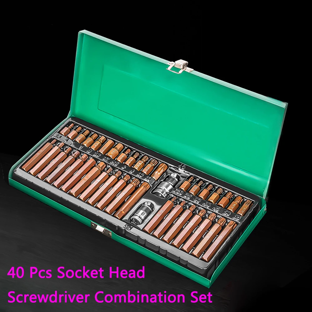 40 Pcs Socket Head Screwdriver Combination Set 3/8
