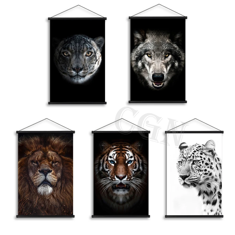 Настенные художественные плакаты с тигром черно-белые картины на холсте