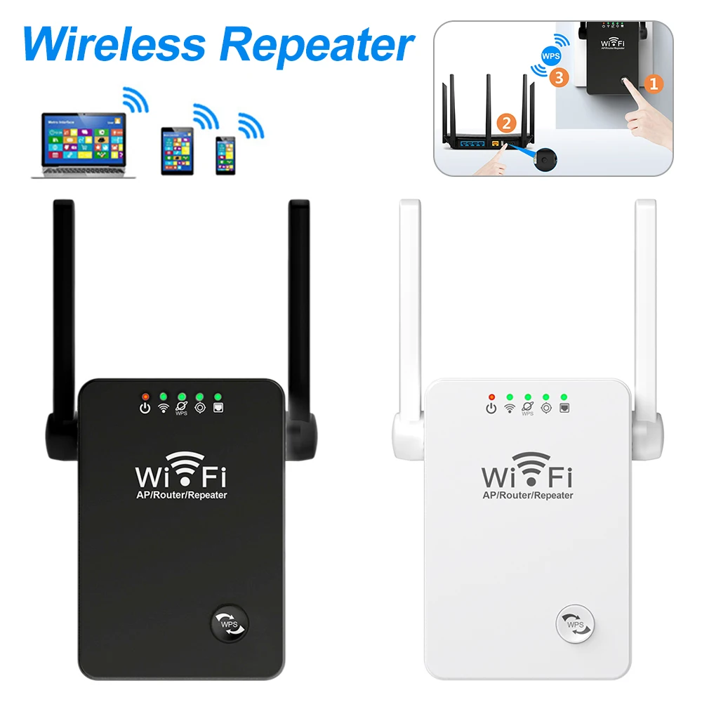 

2.4GHz WiFi Extenders Signal Booster IEEE 802.11 300Mbps WiFi Rang Extender 3 Modes 2dBi Antenna with Network Cable for Indoor