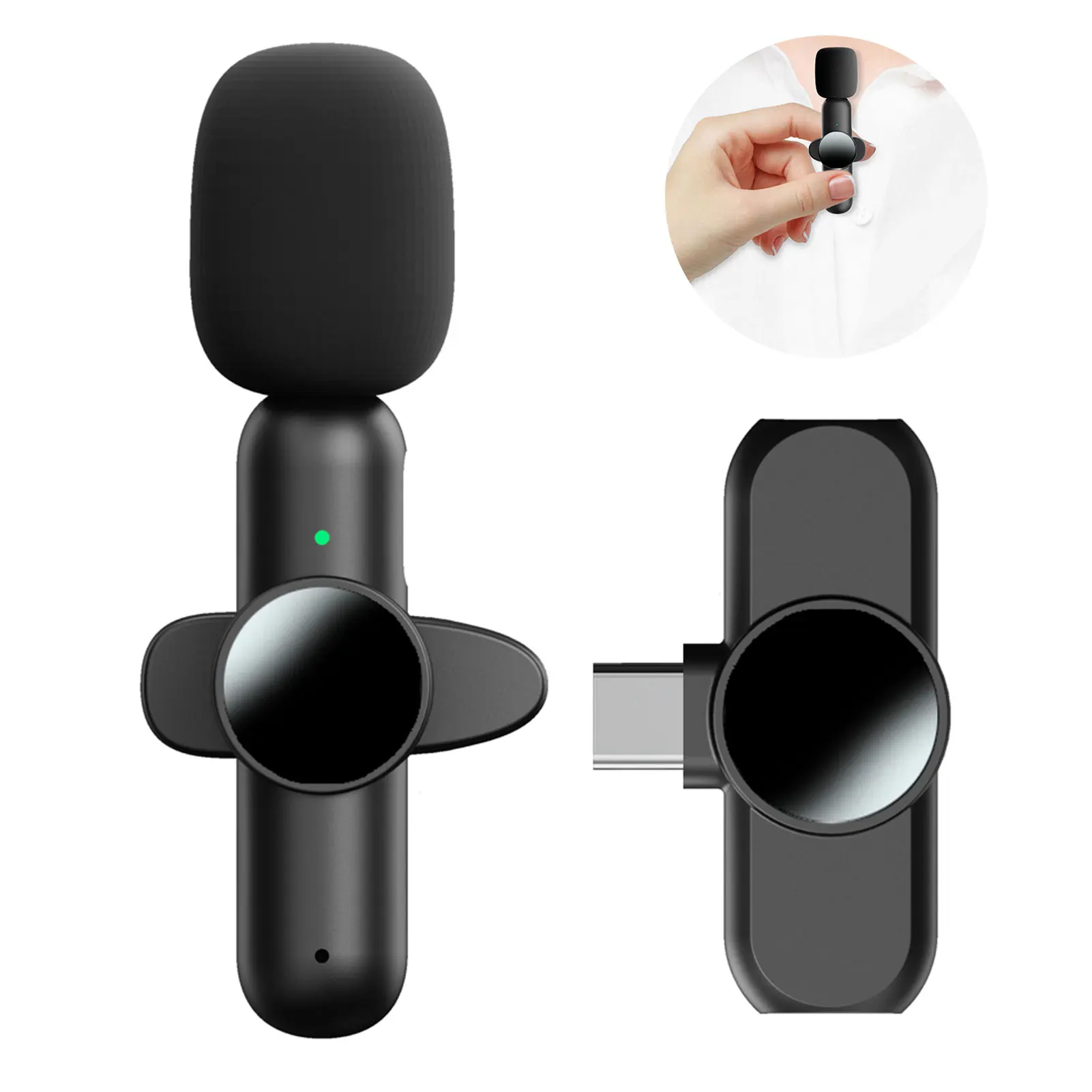 

Typ-c K3 Wireless Lav Mic Portable Audio Video Recording Mini MicProfessional Lavalier Lapel Microphone For IPhones Android