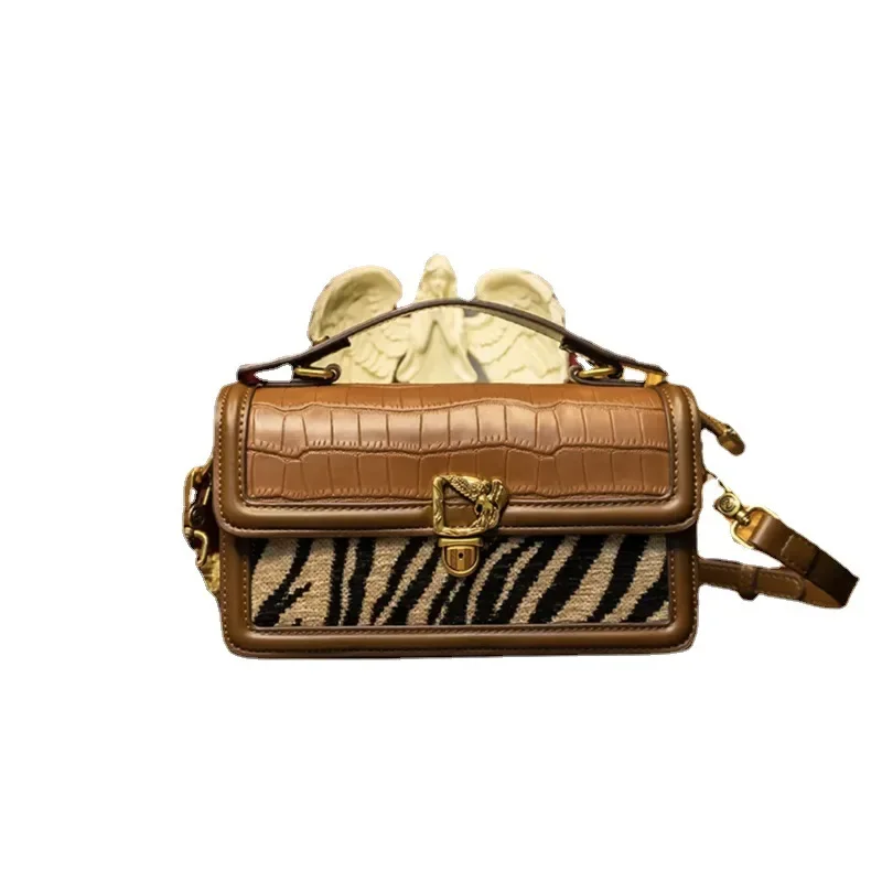 

Luxury Zebra Pattern Handbag Small Square Women's Bag 2023 New High Quality Purse Single Shoulder Satchels Famous Brand Gg Sac