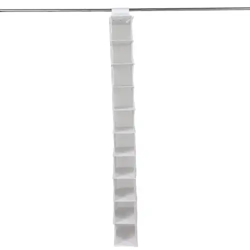 

10 Shelf Non WovenHanging Shoe Organizer, Shoe Holder for Closet, Arctic White