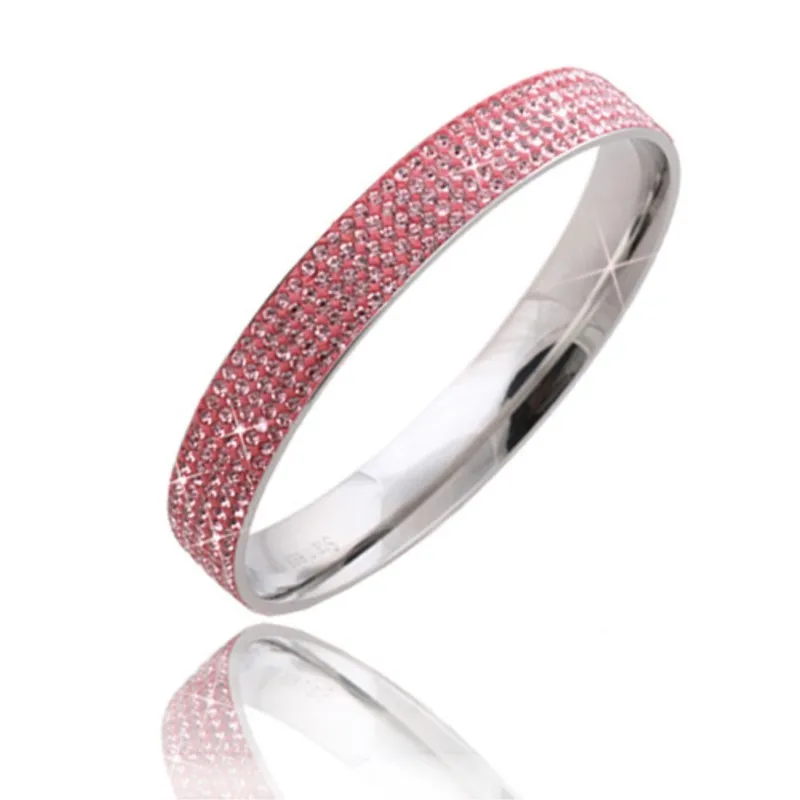 Модный инкрустированный чешским камнем из нержавеющей стали пять рядов женский