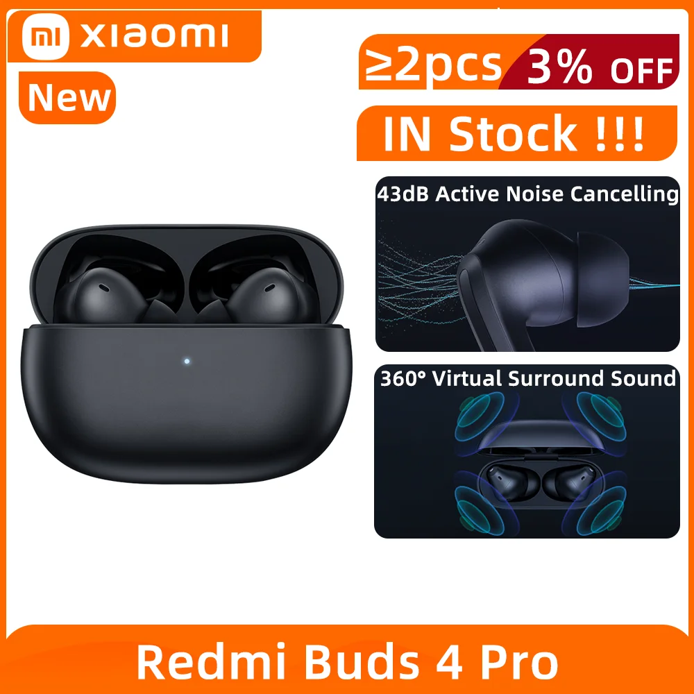  TWS-наушники Xiaomi Redmi Buds 4 Pro с поддержкой Bluetooth и активным шумоподавлением 