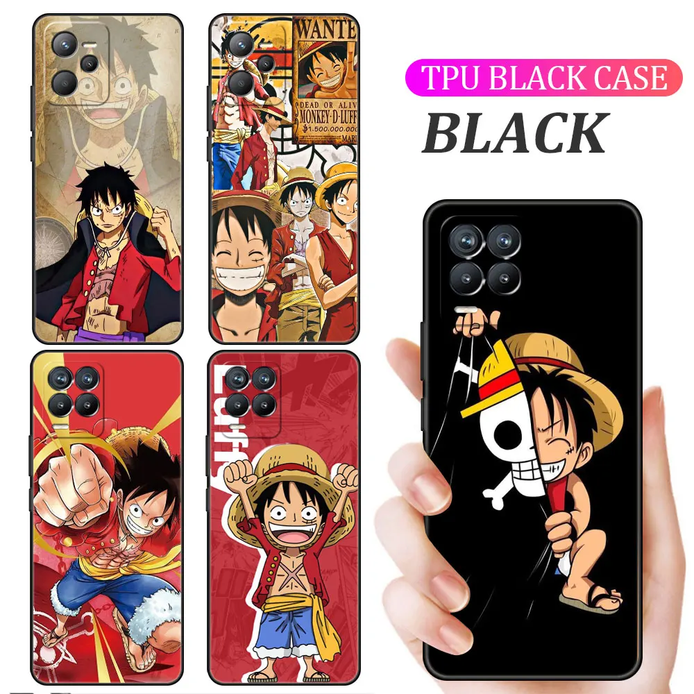 

Anime One Piece Luffy Case For Oppo Realme 8 GT Neo 3 2 Pro 10 9 8 7 6 Pro 8i C35 C21 C21Y Luxury Bumper Funda Black Phone Cover