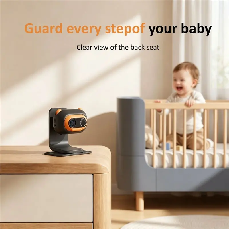 Фото ABMR-Car Baby Monitor: Беспроводная камера для наблюдения за ребенком в автомобиле с поддержкой Carplay и Android Auto, сверхширокоугольная, 2.4G+5.8G WIFI, с функцией записи №3