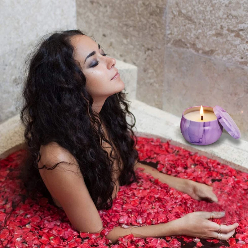 Винтажные ароматизированные свечи набор цветочный канделябр фрагранс соевый воск естественный с жестяной банкой свадебные дни рождения рождественские подарки дома на.