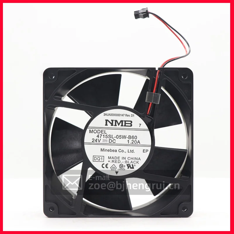 

4715SL-05W-B60 DC осевой вентилятор шарикоподшипник 24 В 181CFM 59.5dB 119X119X38,4 мм водонепроницаемый вентилятор охлаждения для инвертора