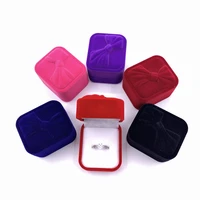 velvet wedding ring box earrings box jewelry storage container proposal engagement jewelry counter display bow decor gift box