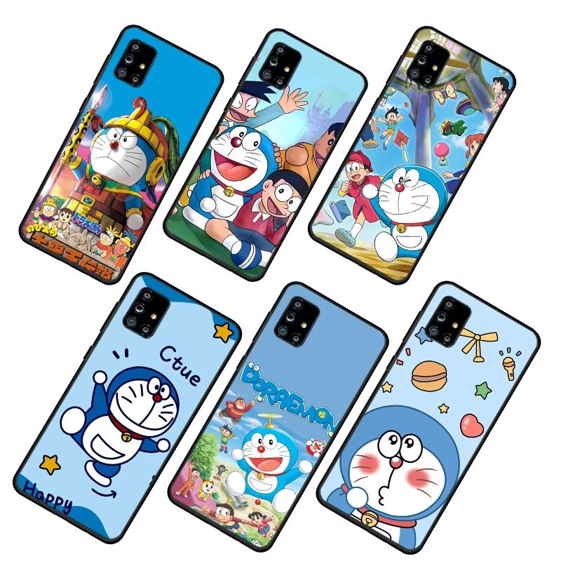 

Doraemon And Nobita Nobi For Samsung Galaxy A52S A72 A71 A52 A51 A12 A32 A21S 5G Soft TPU Silicone Black Phone Case Fundas Capa