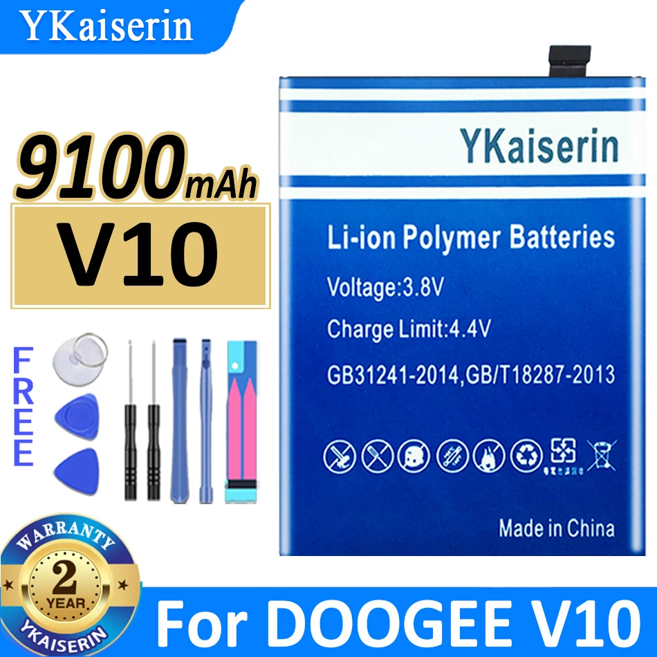 

New 100% YKaiserin BAT21ZN1336000 6900mAh V 20 V 10 BAT21M188500 9100mAh For DOOGEE V20 V10 Mobile Phone Bateria