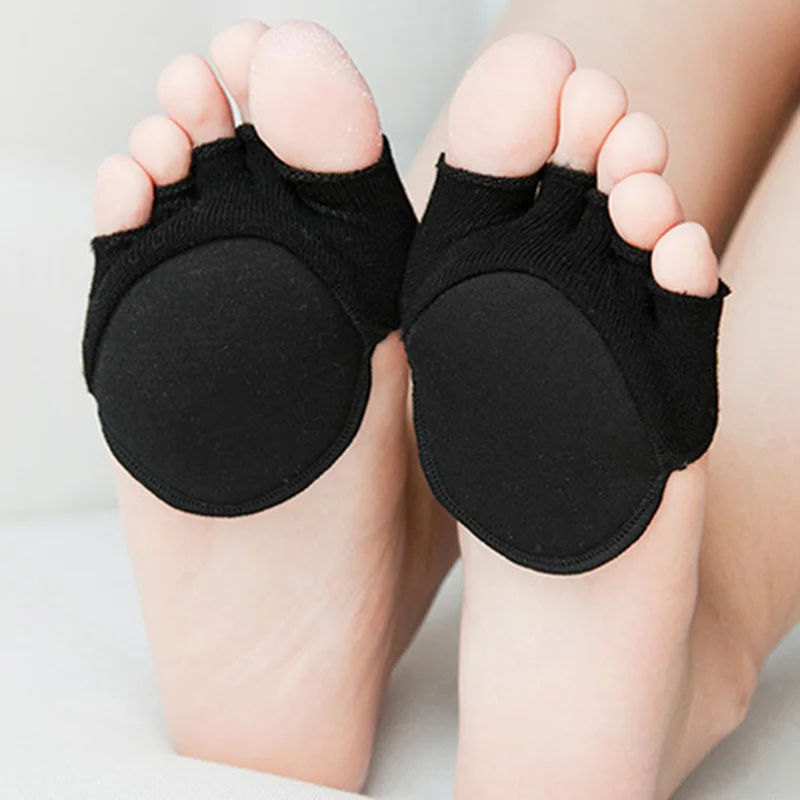 

1 Pairs/lot Invisible Non Slip Toe Socks Half Grip Heel Five Finger Socks For High-heeled Shoes New Fashion No Show Sox