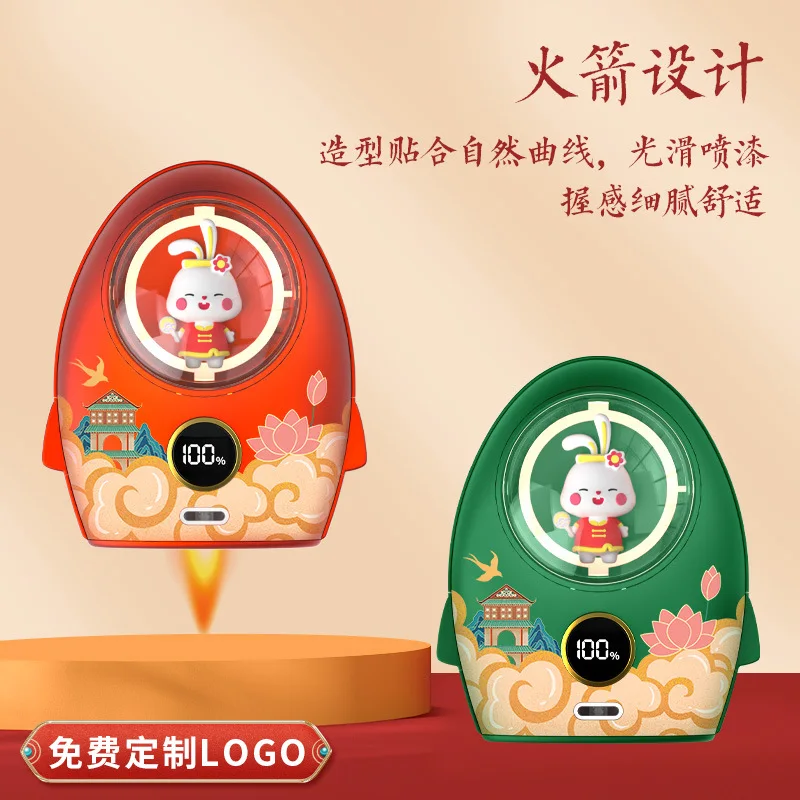 

Милый кролик, милый внешний аккумулятор, обогреватель для рук, заряжаемый в китайском стиле, Теплый Зимний милый обогреватель для рук