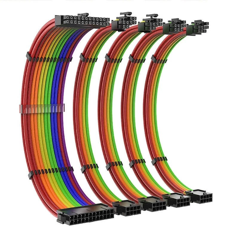 

ATX 24-контактный двойной PCIE 6 + 2-контактный двойной EPS 4 + 4-контактный PSU Удлинительный кабель Шнур K1KF
