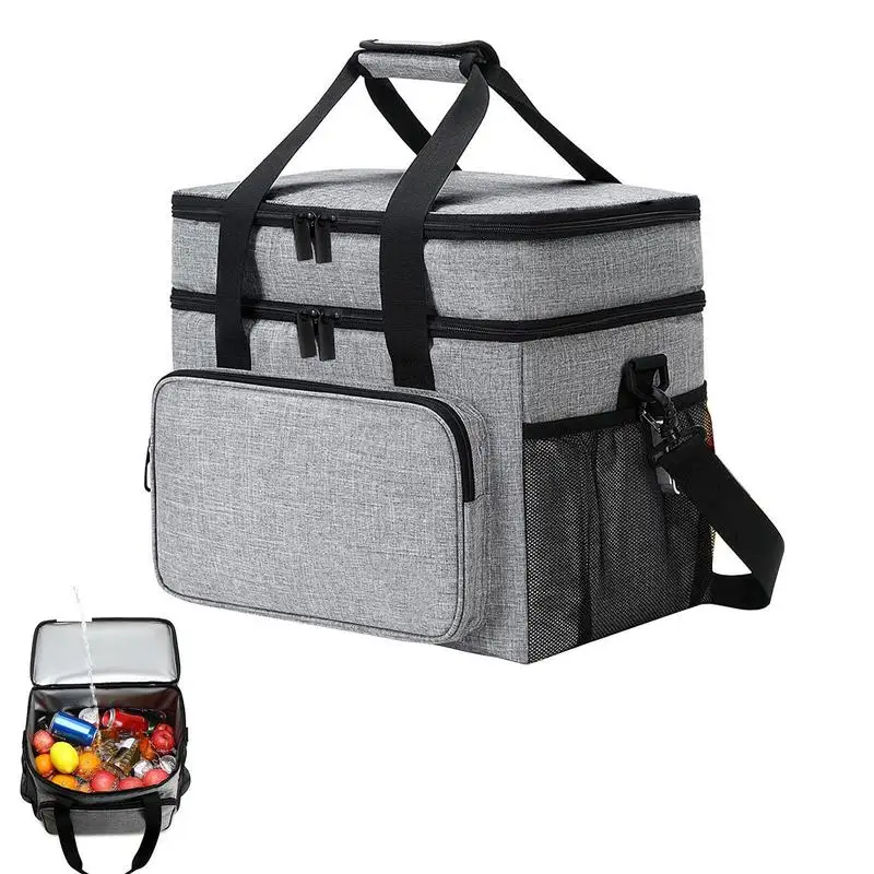 

Изолированная сумка для ланча, сумка для еды, Ланч-бокс, тоут, двухслойный органайзер для хранения ланча для пляжа, походов, путешествий и походов