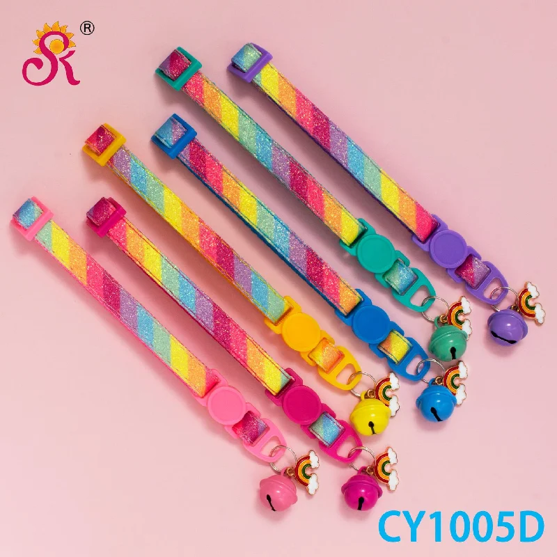 10 шт./лот ошейник для собак Радужное регулируемое ожерелье маленьких и средних